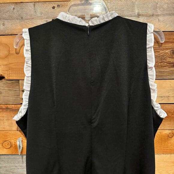 NWT Alexia Admor Blair Sleeveless Ruffle Trim Sheath Dress Black/White Size XL - Picture 13 of 16
